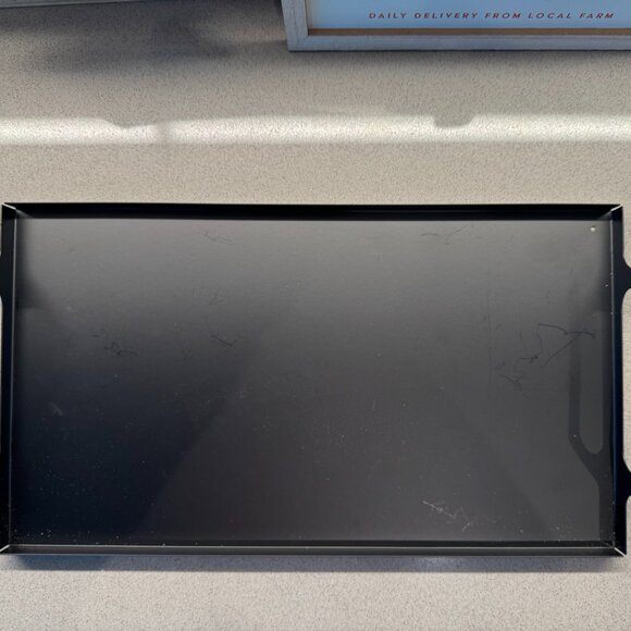 Matte Black Metal Tray – Carbon Steel – Modern Minimalist Serving & Styling Tray - Picture 4 of 8